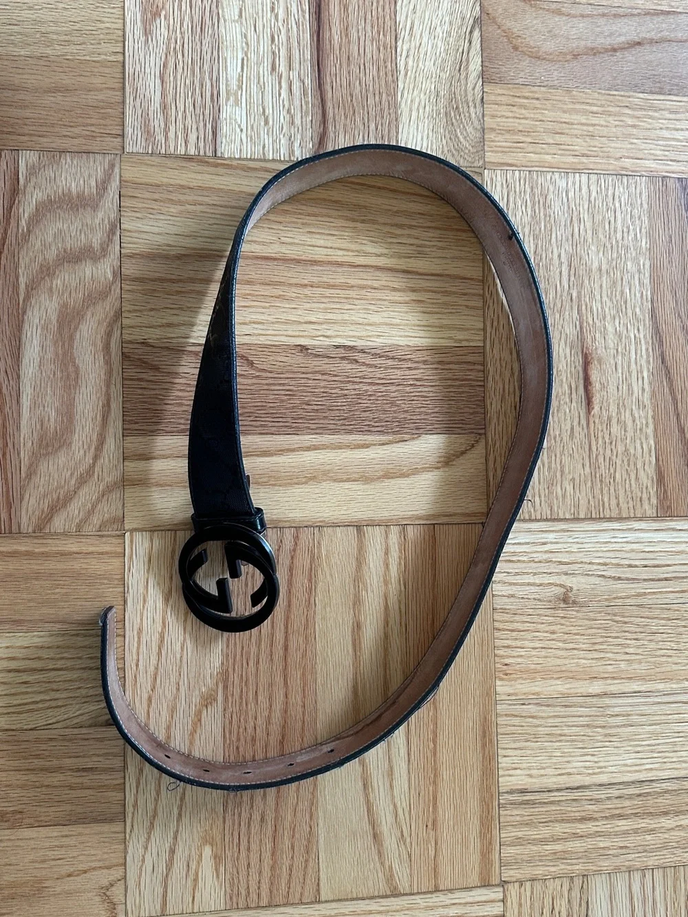 Gucci Black Interlocking G Logo Belt